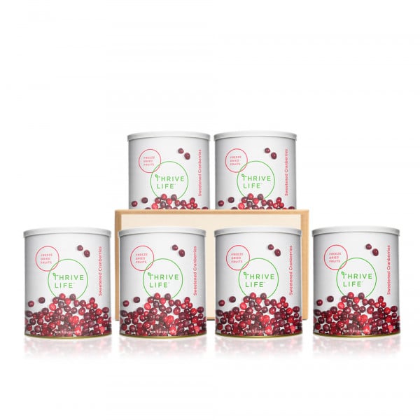 6 #10 size cans of freeze dried cranberries.