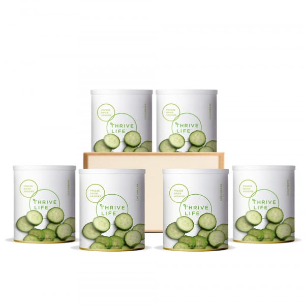 6 pack of thrive life cucumber dices #10 cans.