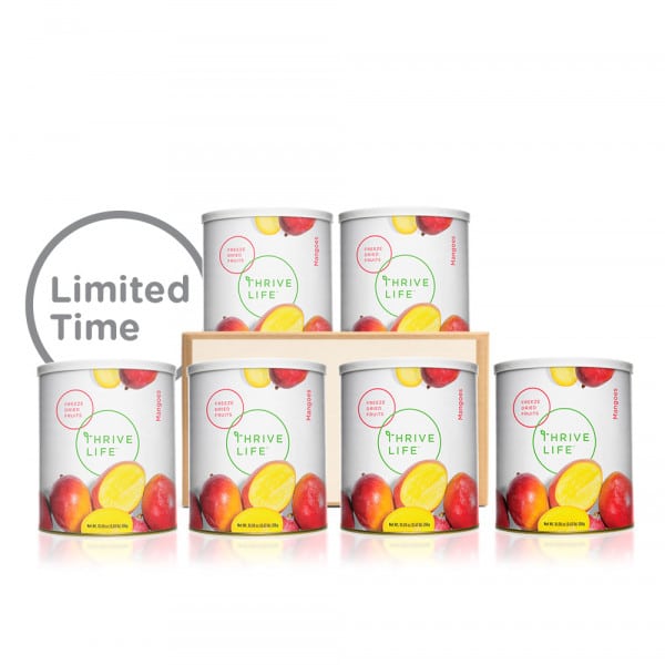 6 #10 cans of thrive life freeze dried mangoes.