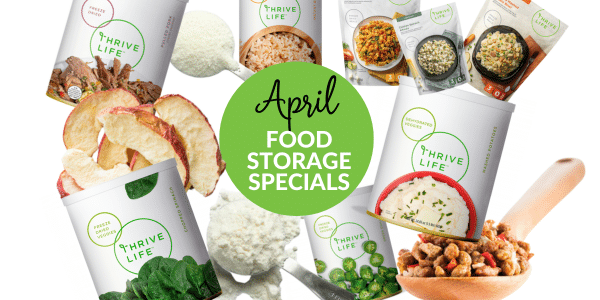 collage of freeze dried foods on sale in april thrive life.