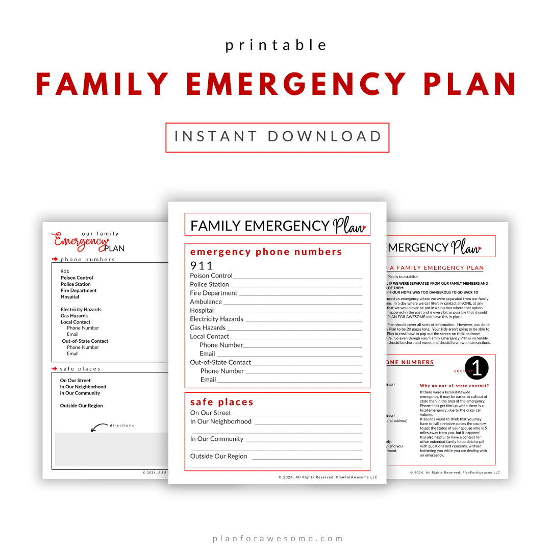 Family Emergency Plan Printable With Instructions Plan For Awesome Family Emergency Plan Printable With Instructions Plan For Awesome