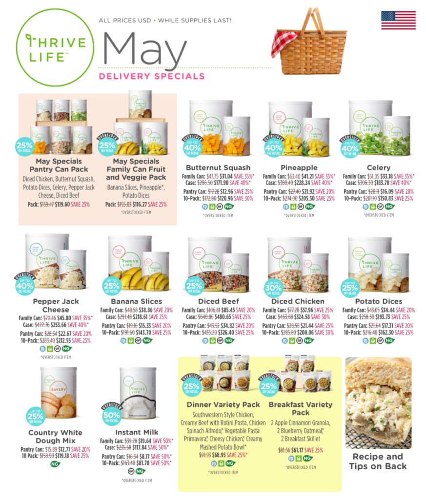 May Thrive Life specials Flyer.