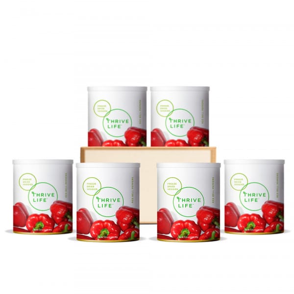 thrive life red bell peppers family can 6 pack.