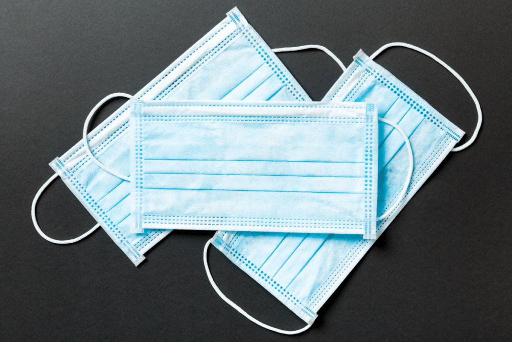 blue surgical masks help prevent the spread of illness.