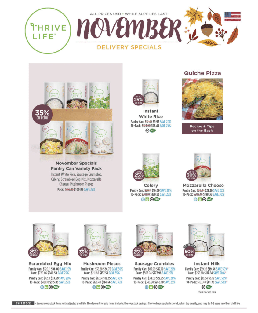 November 2024 Thrive Life Specials Flyer