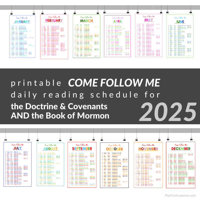 Printable Come Follow Me 2025 Daily Reading Schedule