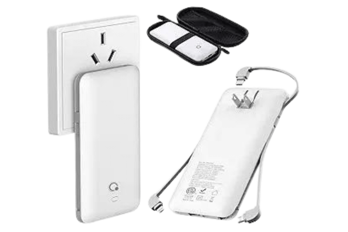 portable phone charger for day trip backpack.