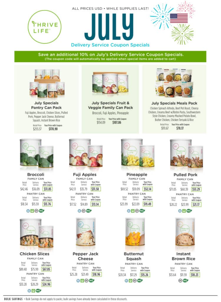 July 2025 Thrive LIfe Specials Flyer.