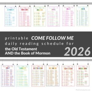 Mockup of Printable 2026 Come, Follow Me Reading Schedule for the Old Testament and Book of Mormon.
