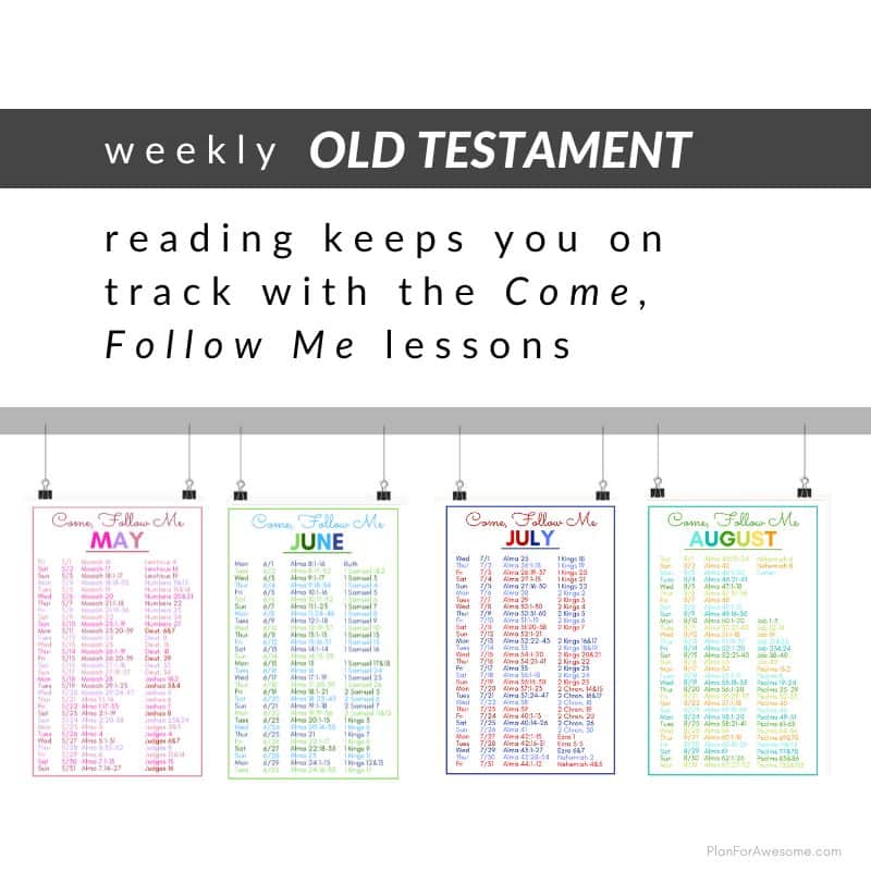 Color 2026 Come, Follow Me Reading Schedule for the Old Testament and Book of Mormon.
