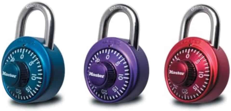 colored Master locks.